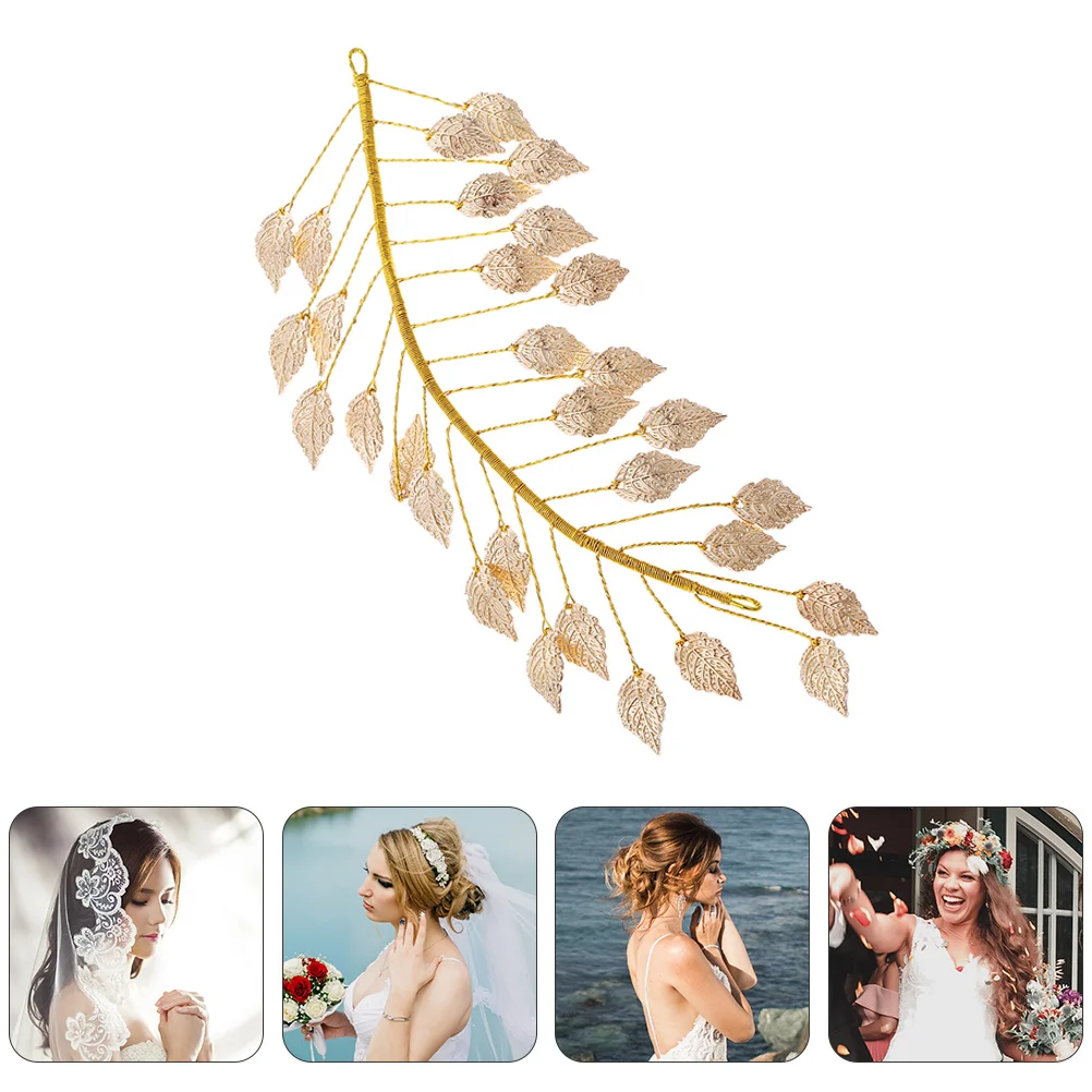 

1Pcs Durable Golden Leaf Alloy Headdress Women Hairband Accessory Perfect for Wedding Engagement Pageant Party Woman Headdress