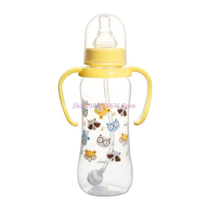 R6FD Baby Milk Bottle Baby Bottles Cartoon-design Baby Feeding Bottle 8-inch Height Gravity-Ball Design- Bottle