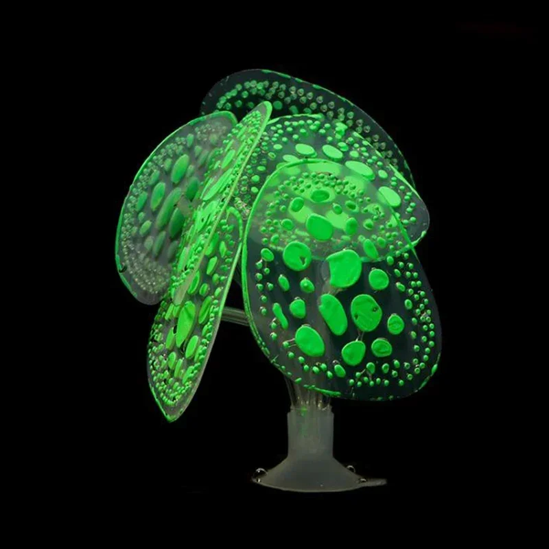 Fluorescent Silicone Artificial Fish Tank Aquarium Coral Plant Ornament Pets Underwater Decors with Strong Suction Cup