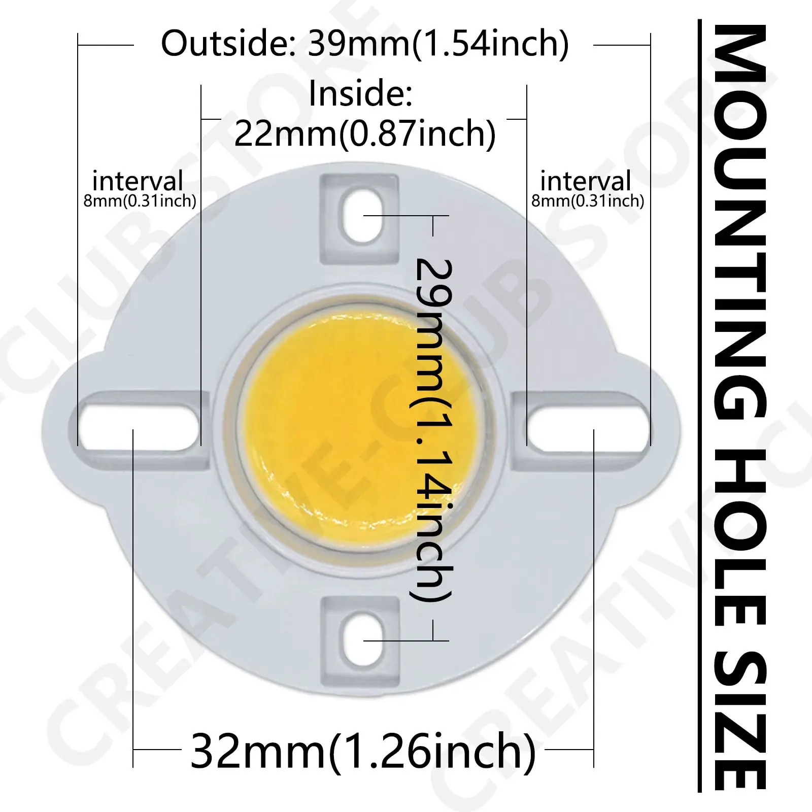 500 Stück 1919 17mm LED-Lampenhalterung COB LED Taschenlampenhalterung Glühbirnenhalterung Spotlight Downlight Lampenhalterung – Detail 6