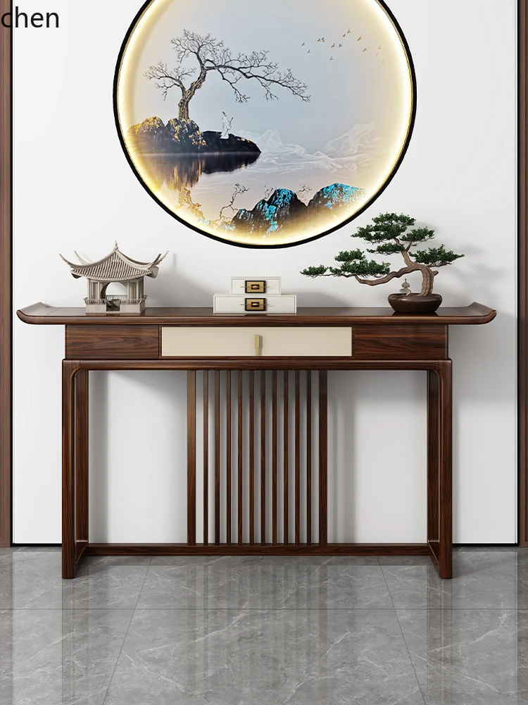 

HXL entrance table, strip case against the wall, living room table, ultra-narrow solid wood entrance cabinet