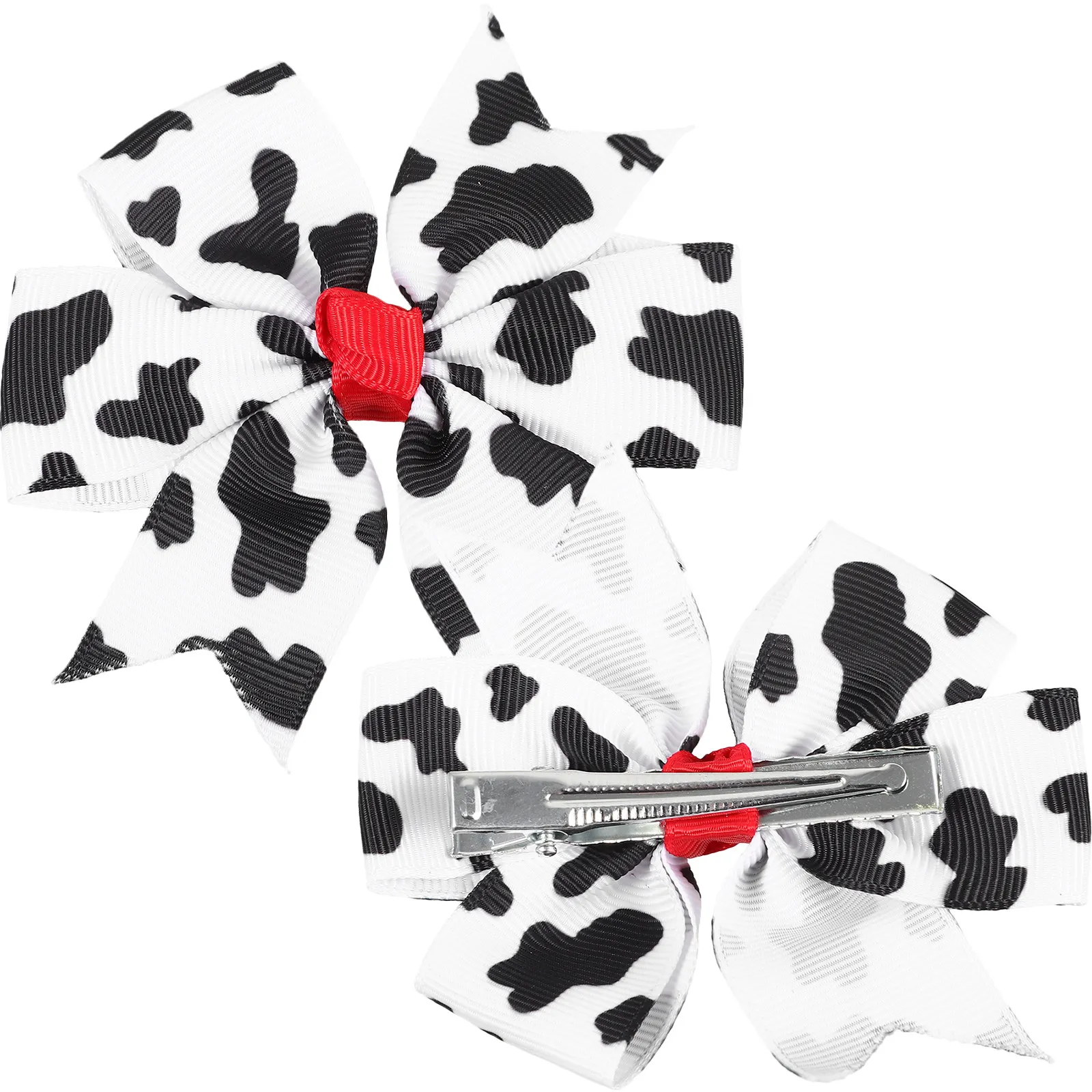 

2Pcs Bowknot Hairpin Cow Print Fabric Hair Clips Cute Hair Accessories for Girls Party Wedding Everyday Use Girls Headdress