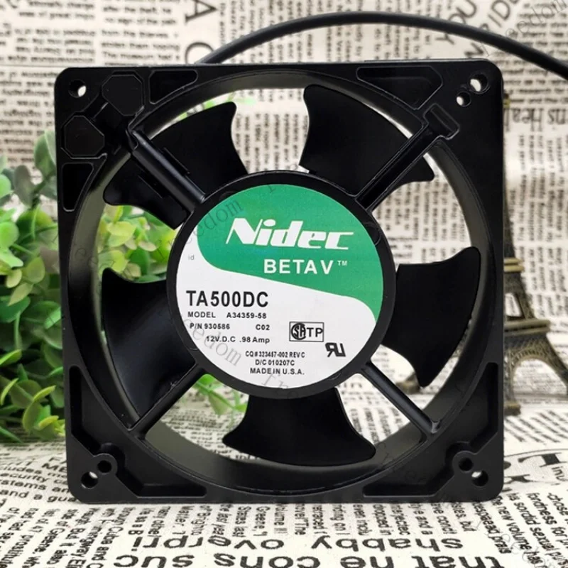 HTS   1 pcs   TA500DC 12738 12V 0.98A A34359-58 3-wire imported metal fan fan *yt 1PCS
