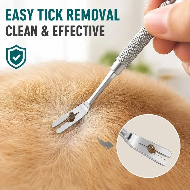 Non-toxic Dog Tick Removal Tool, Fine Stainless Steel Fork That Can Be Removed Gently Without Damaging The Skin, Daily Use