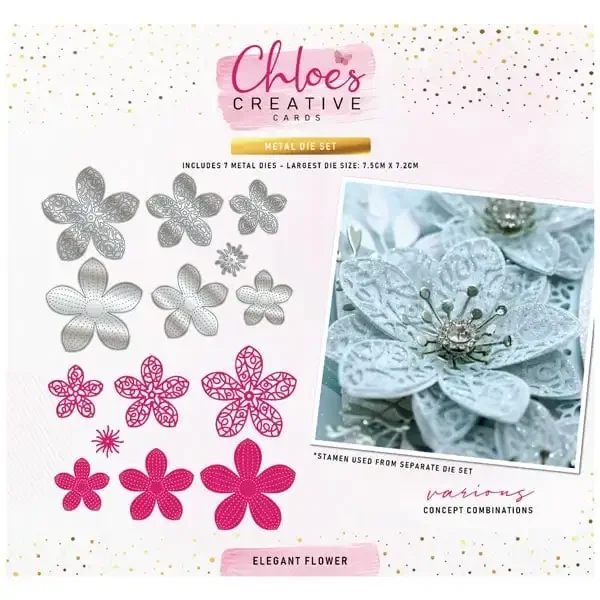 By Chloe Zestaw Elegancki kwiat Metalowa ramka do wycinania matryc 2024 Nowe szablony DIY Scrapbooking Tworzenie papieru Rzemiosło Cięcia