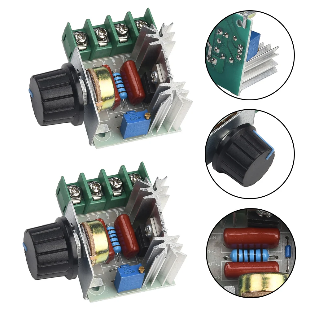 Eletrodomésticos de plástico e metal, 2000w, reguladores, controlador de velocidade 220v, bidirecional, alta potência, durabilidade