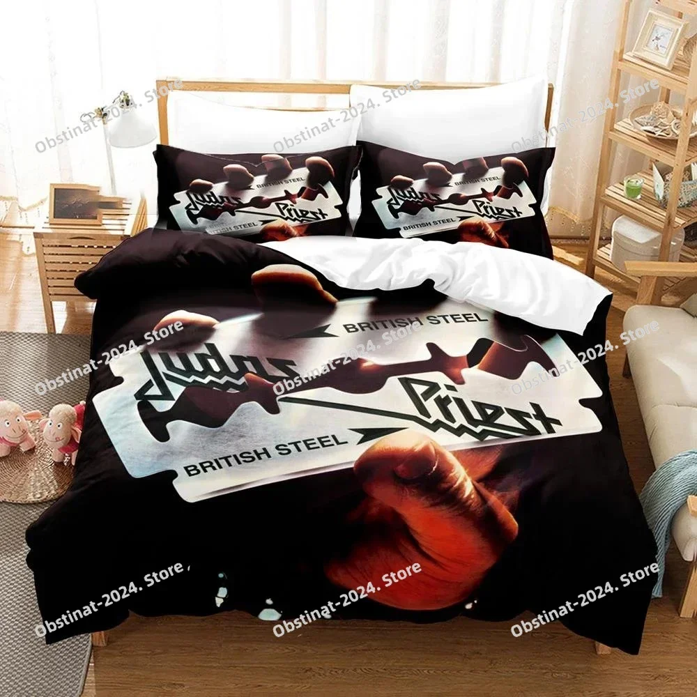 

Top Judas Priest Bedding Set Printed Bed Set With Pillowcase Bed Duvet Cover Soft Single Double Queen Super King Size Kids Adult