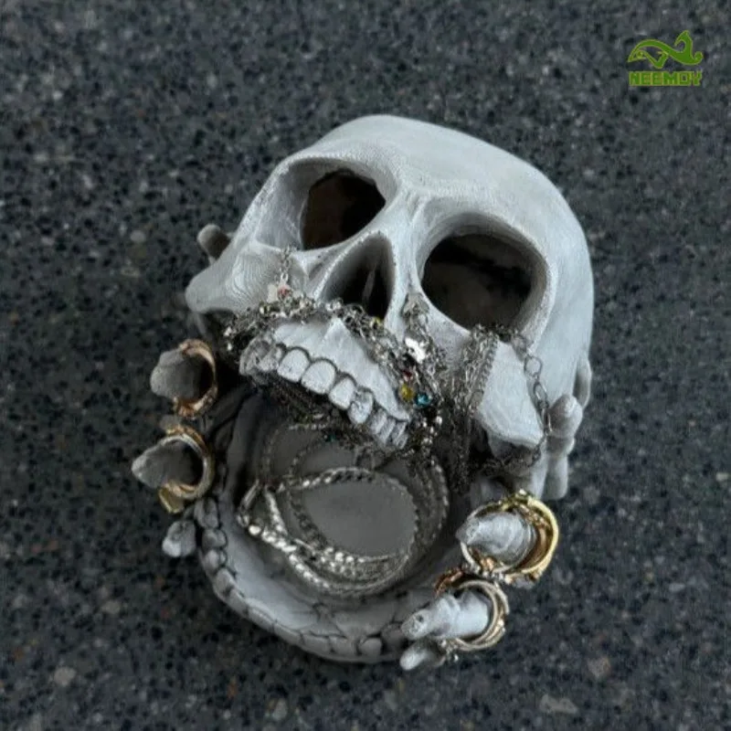 Cool and Personalized Skull Decoration Ring Storage Box Light Luxury Jewelry High Aesthetic Display