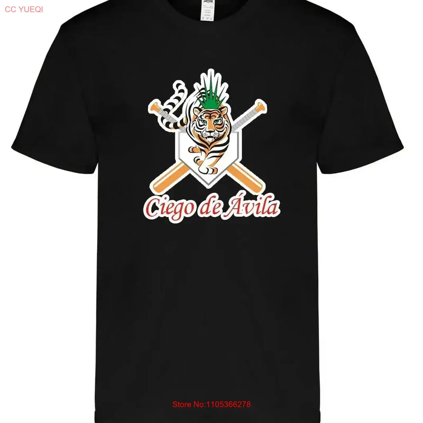 Camiseta de béisbol Ciego de Avila Tigres para hombre, cuello redondo, 100% algodón, estilo vintage, cómoda, versátil, elegante