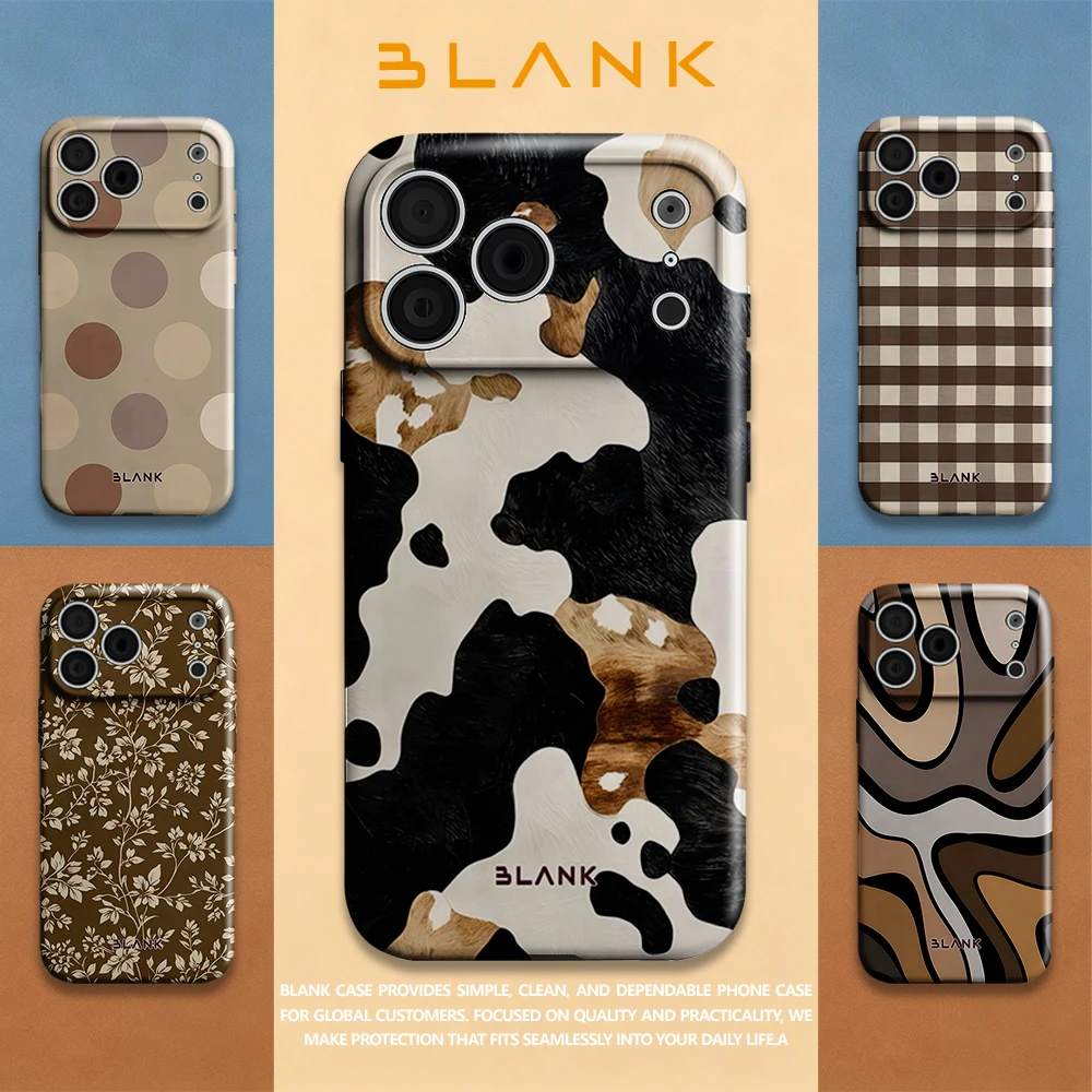 Phone Case Blank Print - Mocha Cow Print For iPhone 17