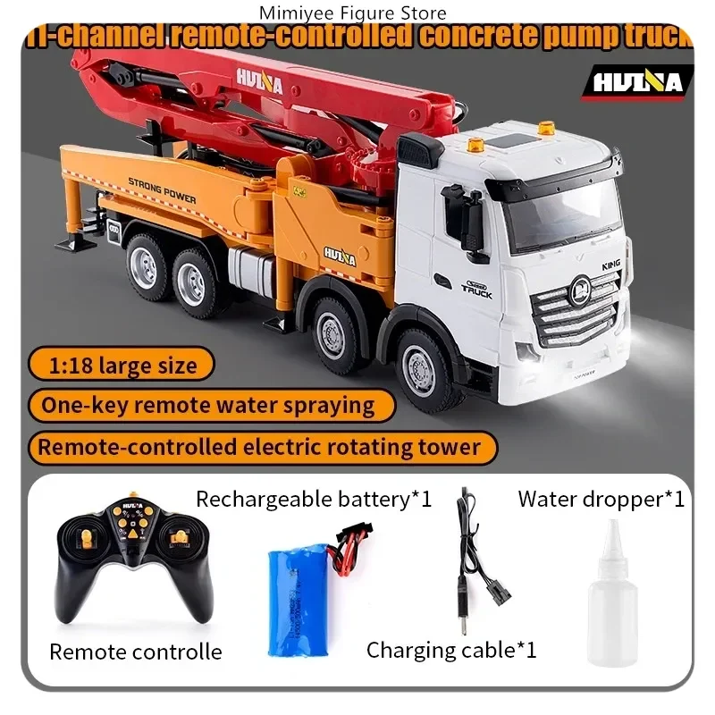 Huina 1381 1:18 Alloy Electric Remote Control Engineering Vehicle Toy 11 Channel Cement Transport Truck with Sound and Light Eff