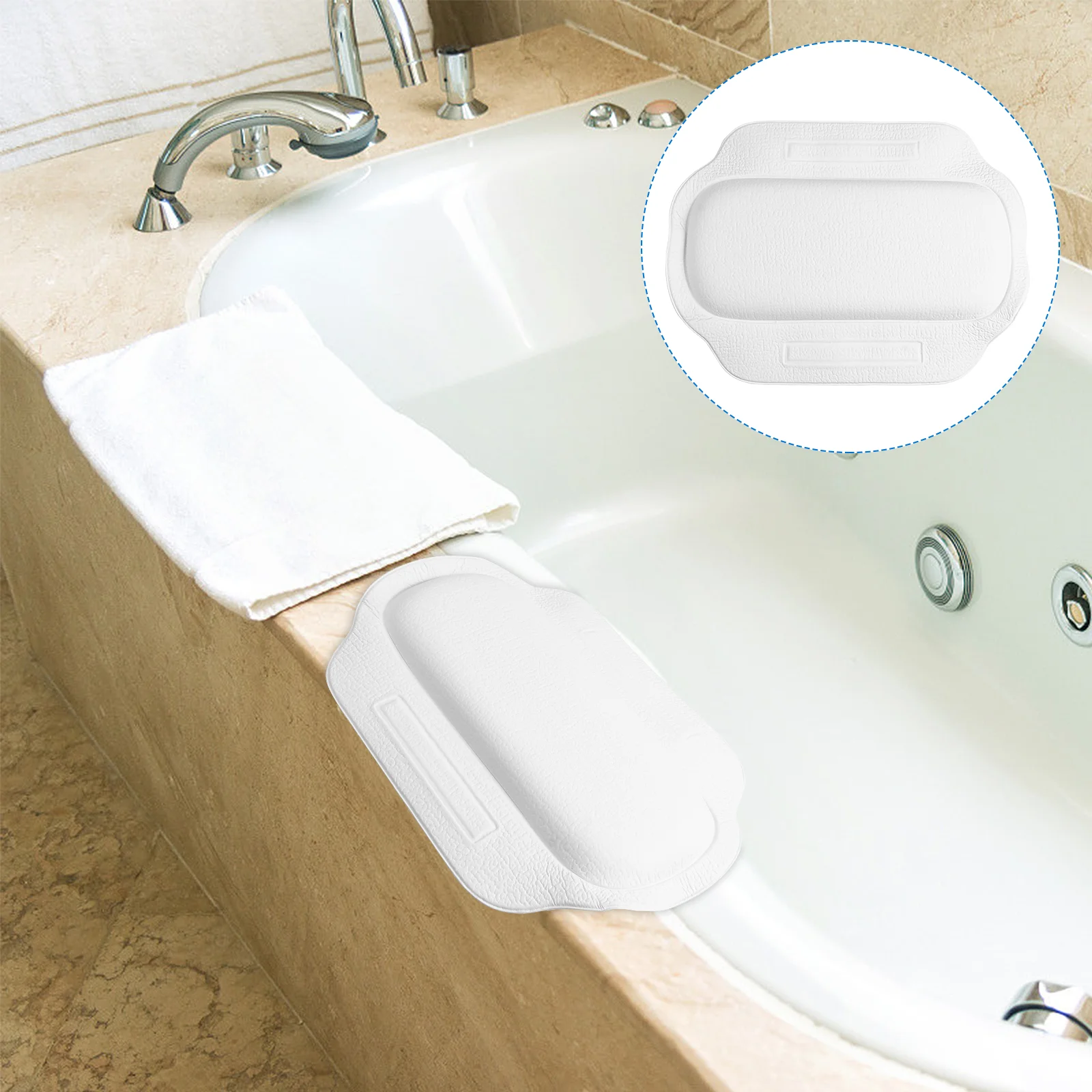 

Bathtub Pillow Large Suction Cup Non-Slip Wedge Shape Odor-free Spa Pvc Home Shower Foam