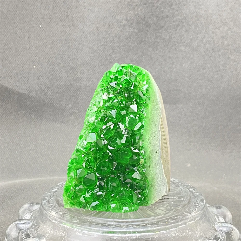 المعدنية الطبيعية الخضراء والأصفر الجيود كريستال الحلي فنغ شوي الثروة الغامضة الكنز الأجرام السماوية ديكور المنزل الهدايا