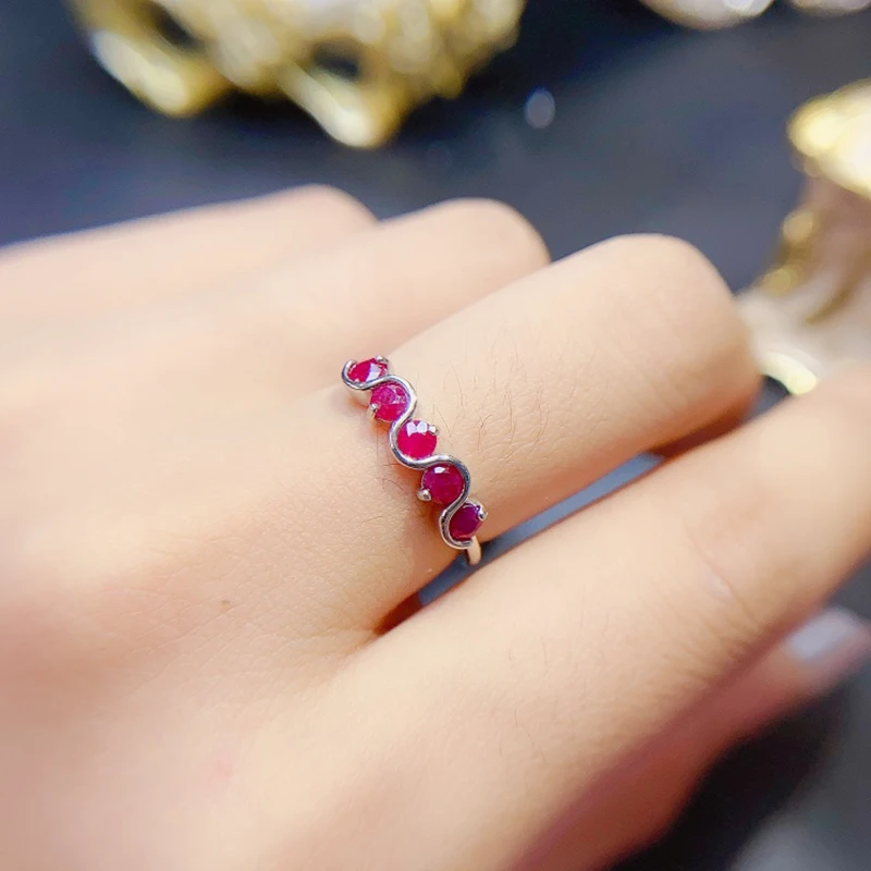 Natural Ruby Rings for women silver 925 jewelry luxury gem stones 18k gold plated free shiping items