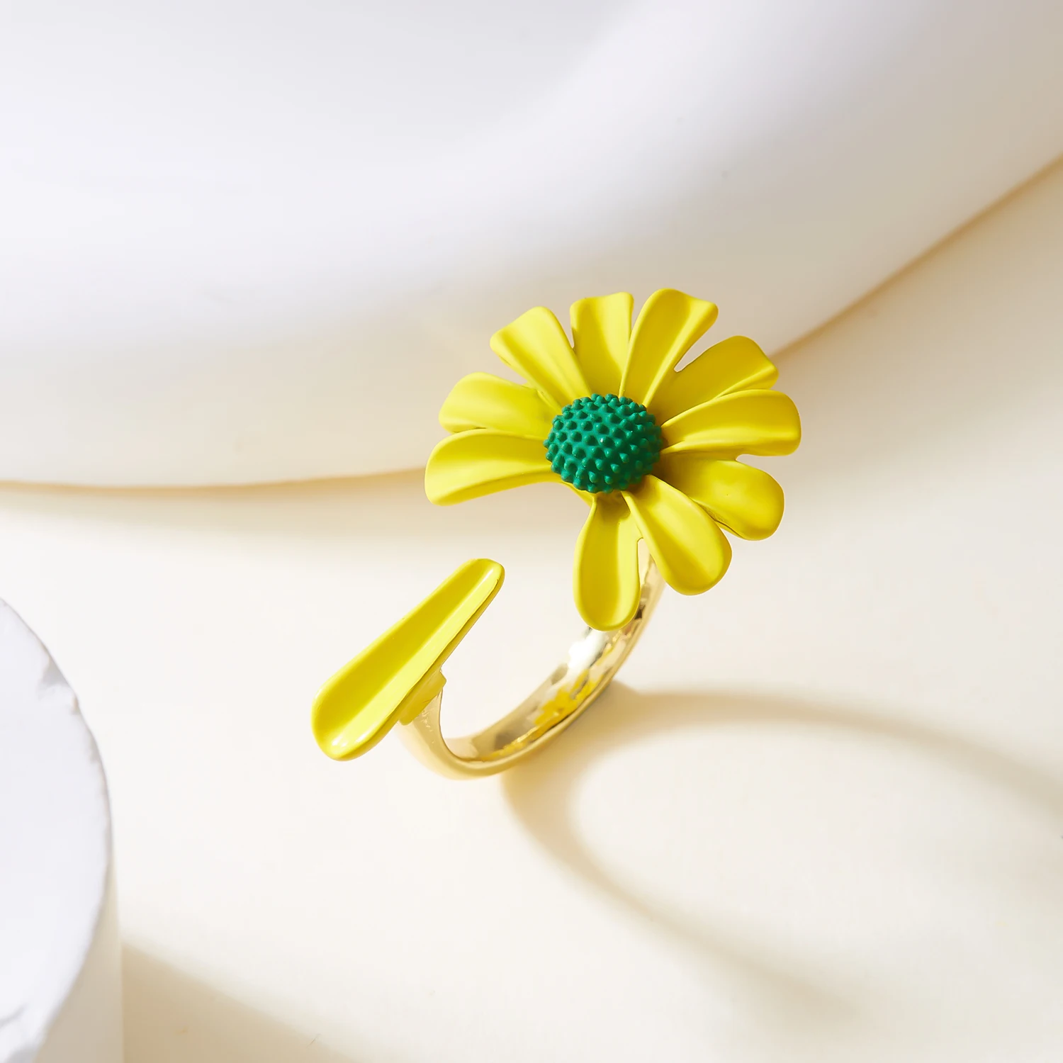 Gänseblümchen-Öffnungsringe für Frauen, elegant, einfach, bunt, Blume, verstellbare Ringe, Verlobung, Hochzeit, Fingerschmuck, Geschenk – Detail 7