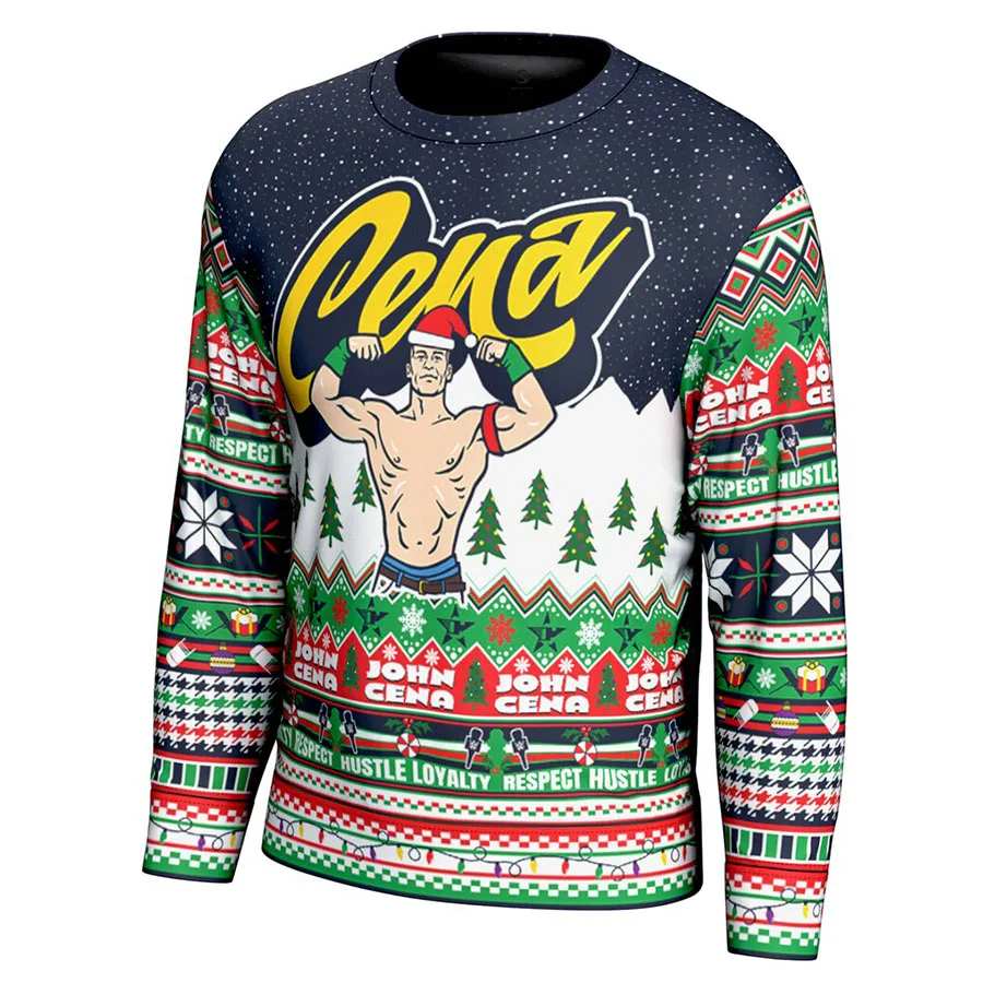 

Men's Navy John Cena Ugly Sweater Classic Fashion Color Rich Breathable And Moisture Absorbing Suitable For Christmas Parties