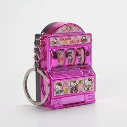 Mini Kawaii Hello Kitty Kuromi My Melody Cinnamon Slot Machine keychain Turnable Very Interesting Stress Relief Child Gift Toys
