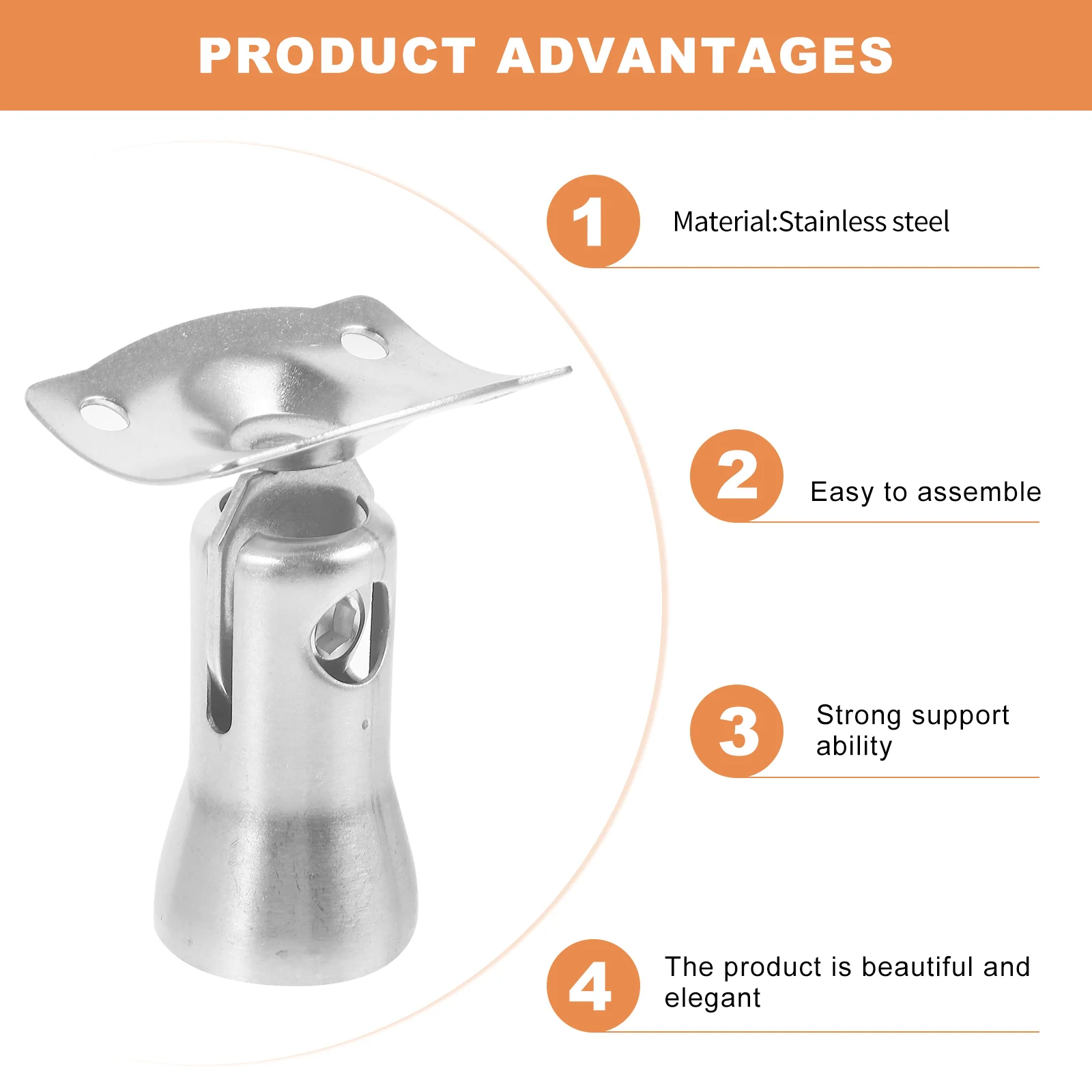 4 Pcs Wardrobe Rail Bracket Stair Accessories Staircase Handrail Brackets Railing for Deck