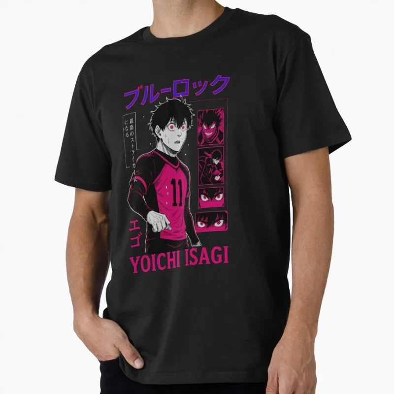 

Isagi Yoichi Purple Style Art Japan Football Manga Blue Lock Anime t shirt for Soccer sports Large size Tops 100% cotton Clothes