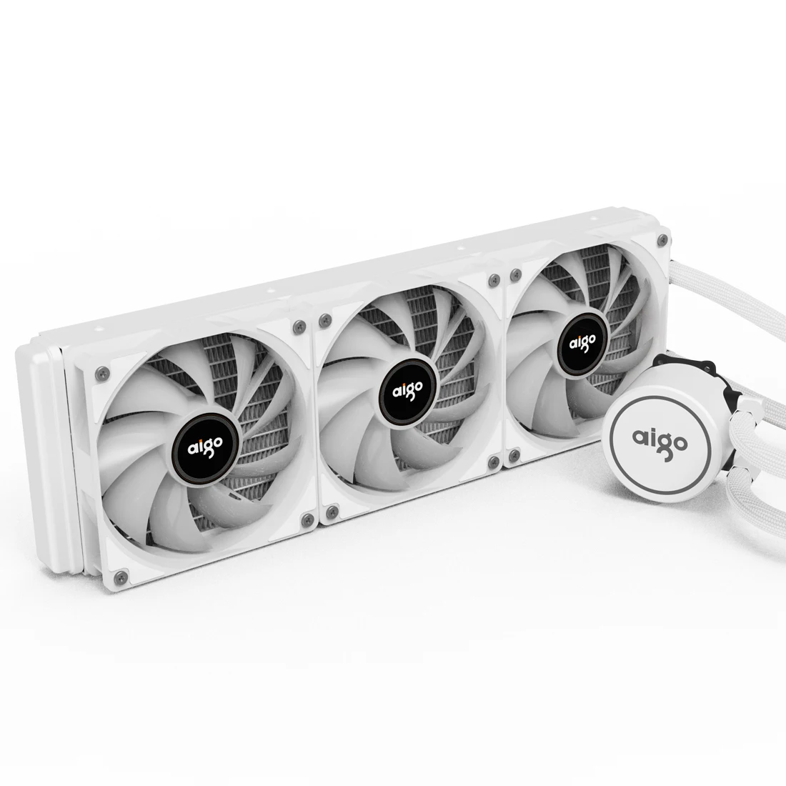 Aigo-Refroidisseur à eau blanc pour processeur d'ordinateur RGB, dissipateur thermique intégré, ventilateur de refroidissement, LGA 1700/2011/AM4/AM5