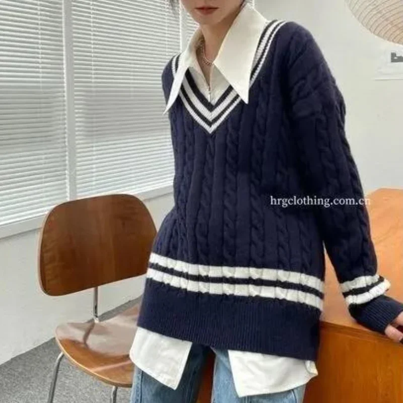Sharp Collar Zipper Up Shirt Jacket Women Tops High Street Spring Blouse New Long-sleeve Chic New Office White Blue Shirts Trend