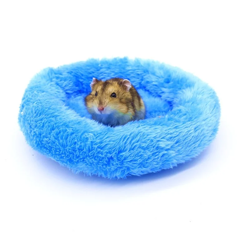 Warm Soft Hamster Cushion Round Velvet Hedgehog Warm Bed Mat Cage Nest Small Rabbit Sleeping Supplies