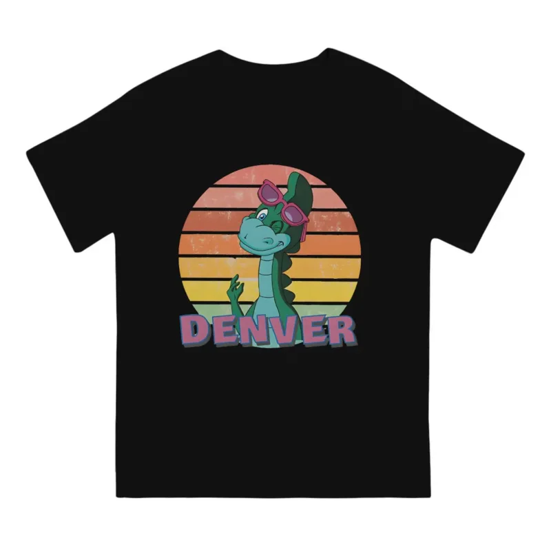 Cute Men TShirt Denver the Last Dinosaur Cartoon O Neck Tops 100% Cotton T Shirt Humor Top Quality Birthday Gifts