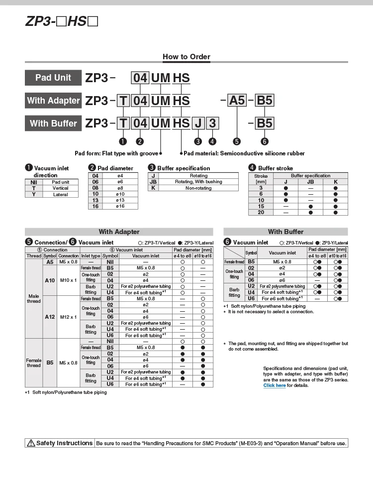 AFR Marken-Roboter Industrielle Vakuumsauger-Zubehörteile ZP3-T04BNJ3-B5 ZP3-T04BNJ6-B5 ZP3-T06BNJ6-B5 ZP3-T08BNJ10-B5 ZP3-T16BNJ10-B5 – Detail 1