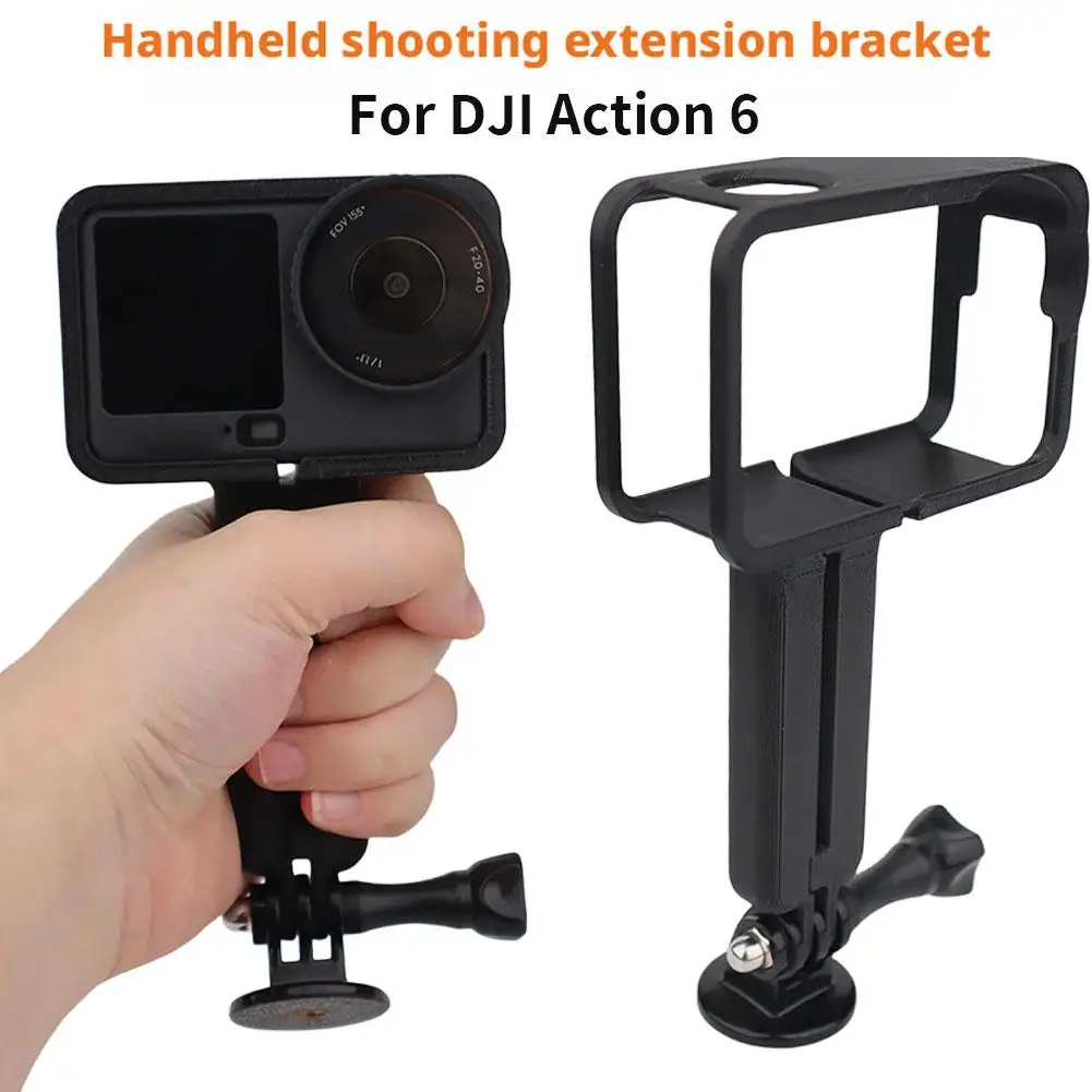 تمديد قبضة ل dji Osmo Action 6 مقبض مثبت يدوي مع 1/4 ثقب المسمار المحمولة تحديد حامل للكاميرا الرياضية E2I4