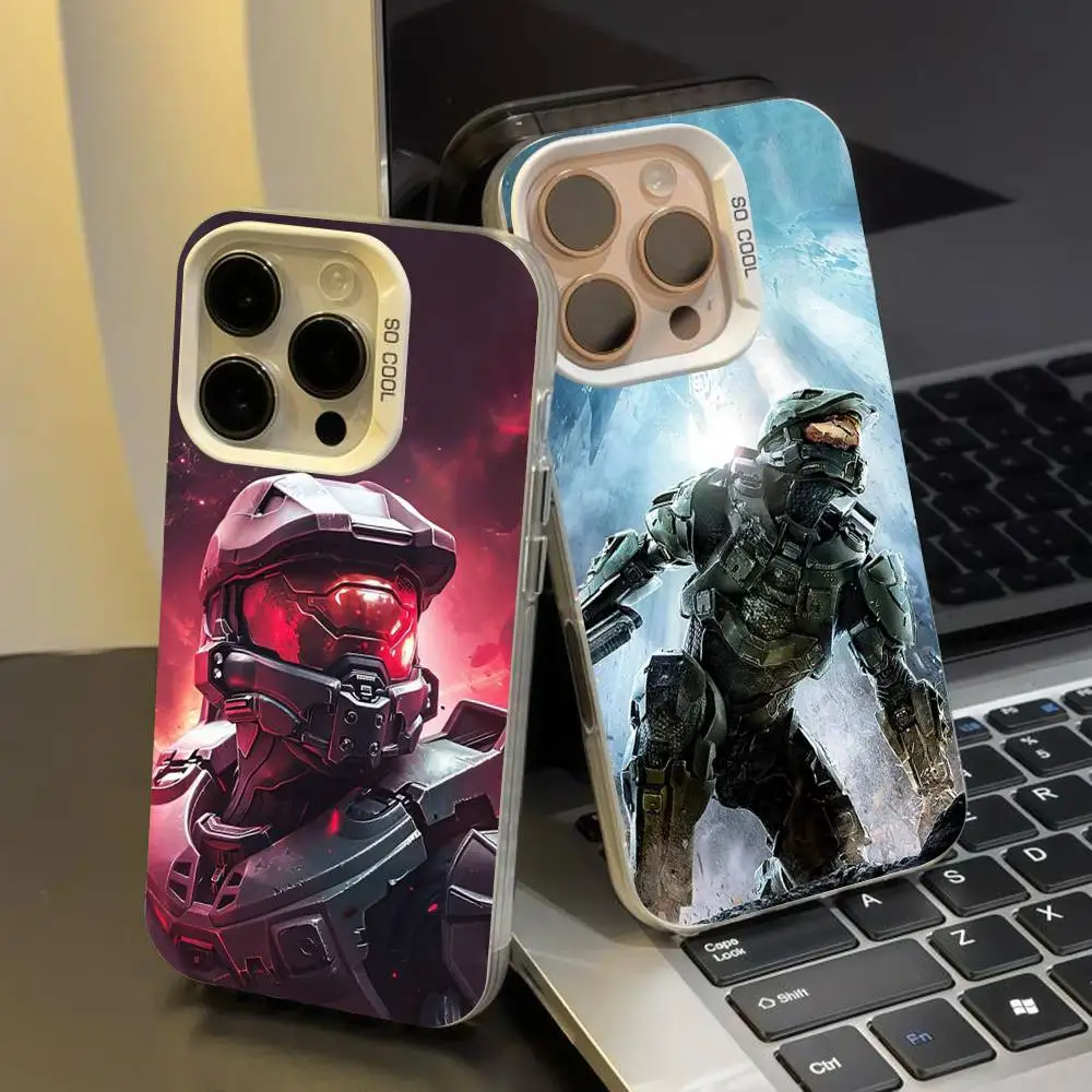 Capa de Celular 1PC Personagem de Jogo M-Master C-Chief para iPhone 17 Max 16 Pro Capa Protetora 14 13 15 Capa Flexível