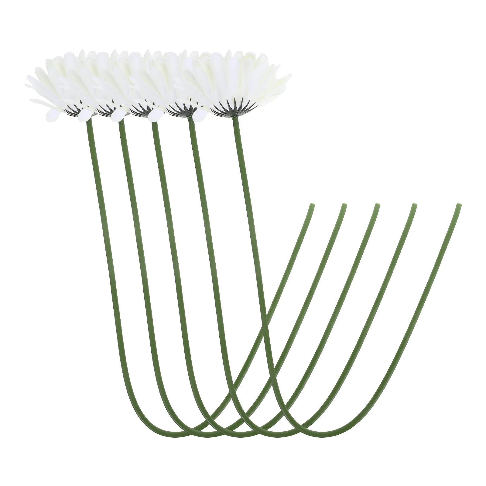 

5pcs Yellow Gerbera Artificial Flowers 55cm Length 10cm Diameter Fabric Plastic Decorative Home Wedding Bouquet Table Setting