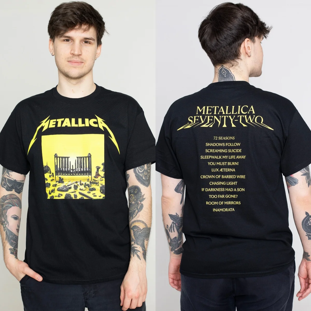 Ride The Lightning Tracks Metallica Band T-Shirt Baumwolle Grafik-T-Shirt Herren Damen Sommer Streetwear – Detail 7