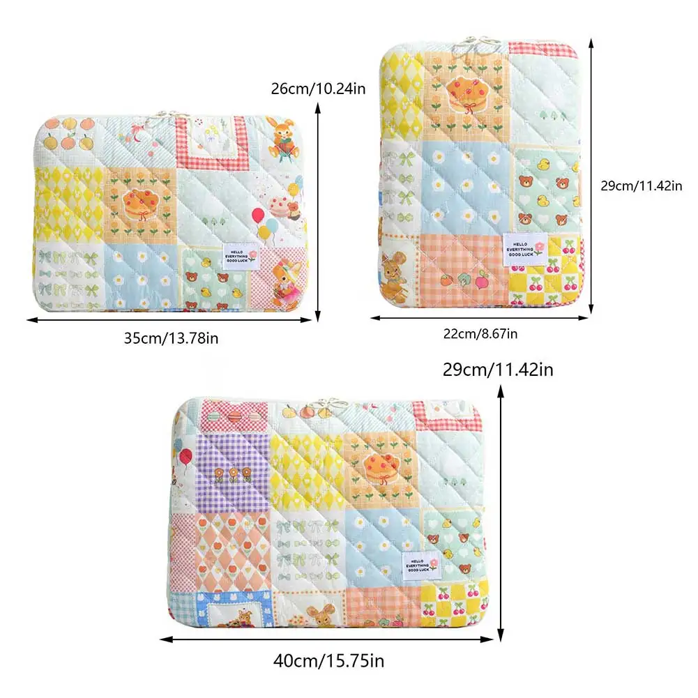 

11/13/15 In Laptop Carrying Case Shockproof Fluffy Laptop Bag Quilted Padded Laptop Case Soft for School Work Business