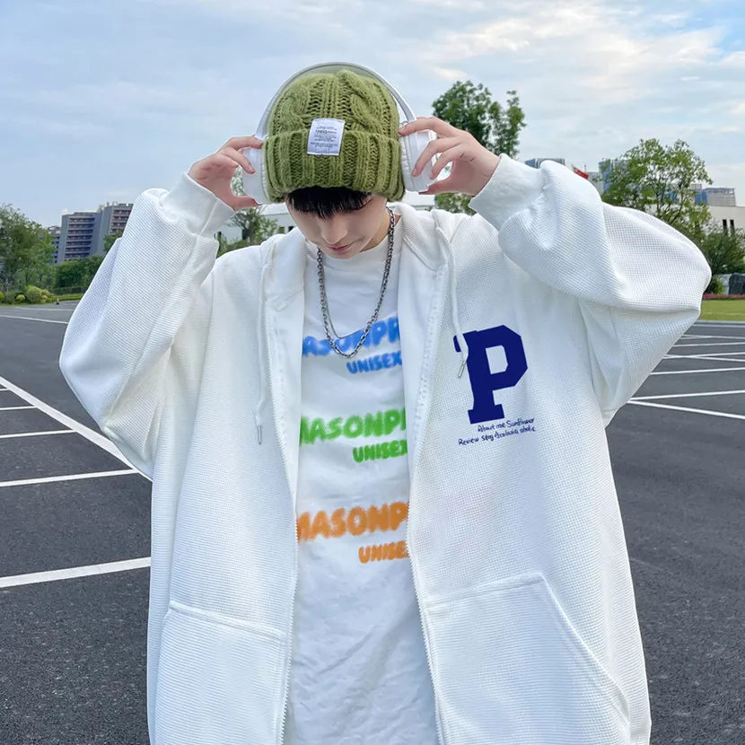 

Trendy Oversized Hoodie Cardigan for Teenage Boys Spring Autumn Casual Wear Plaid Print Sweatirt Jaet Zipper Closure