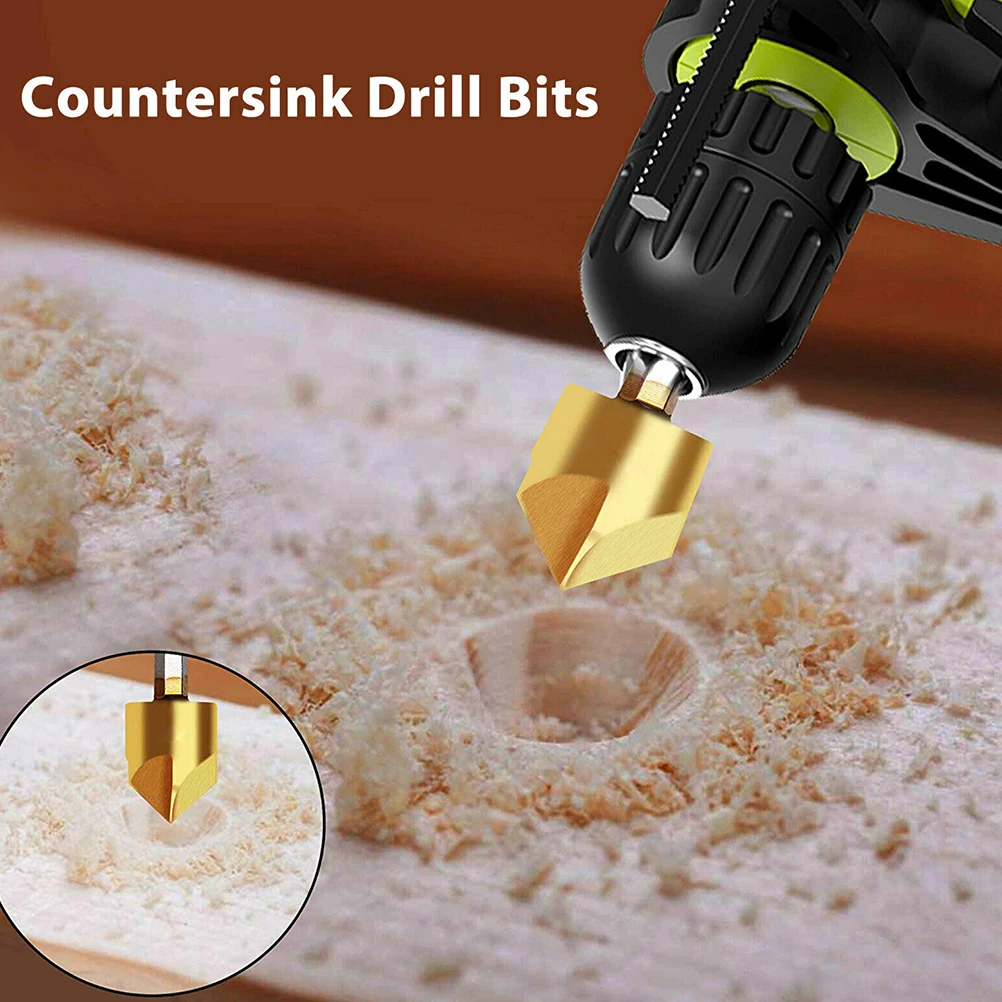 

8pcs Drill Bit Set High Carbon Steel Deburring Tool Chamfering Countersink Bit for Plastic Aluminum Various Sizes