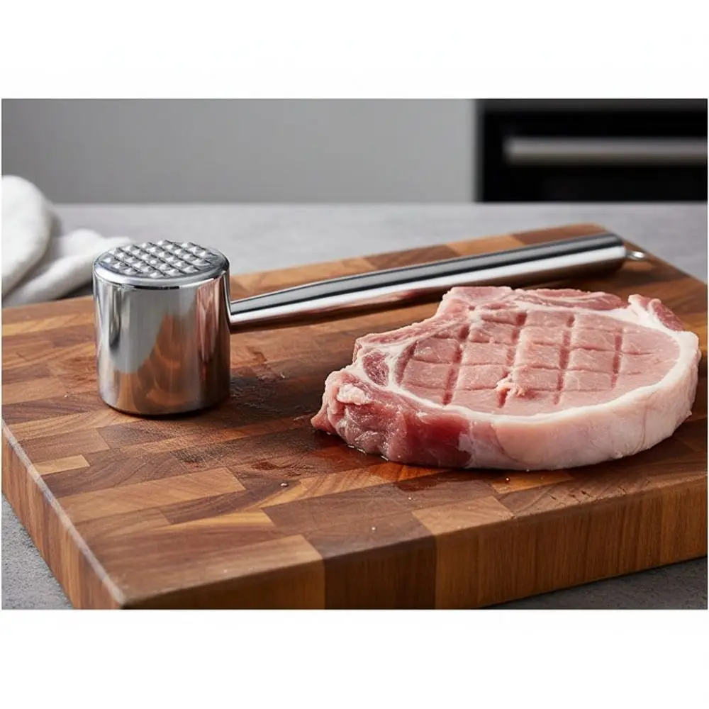 Stainless Steel Dual-head Use Meat Tenderizer Rust-proof Corrosion-resistant Meat Knocker Professional Hanging Meat Beat Hammer
