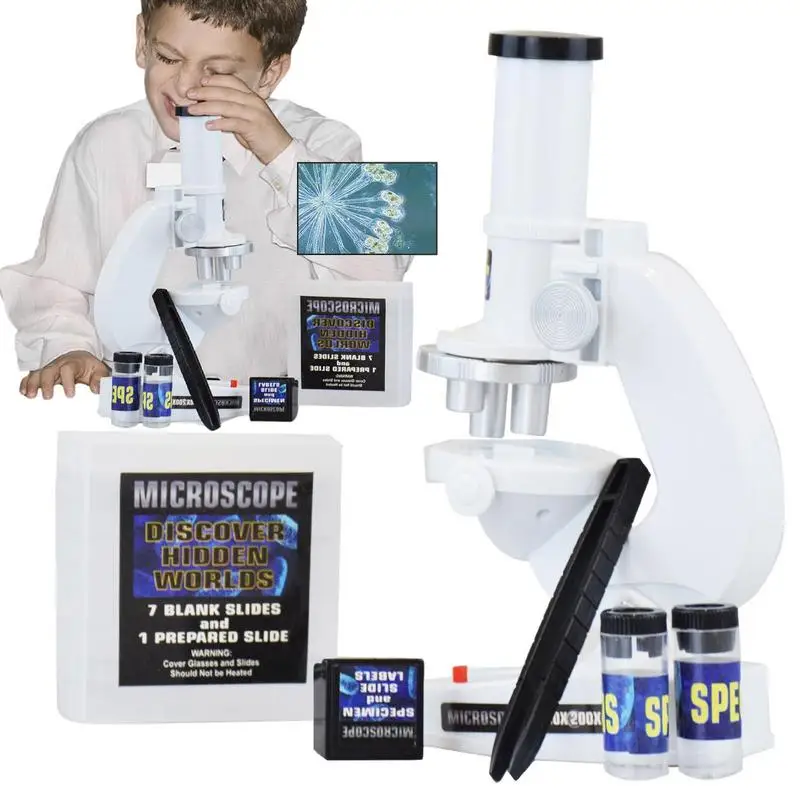 Kids Microscope Zoom Children Microscope Biology Lab LED Science Experiment Kit Education Scientific Toys Optical Microscope Set