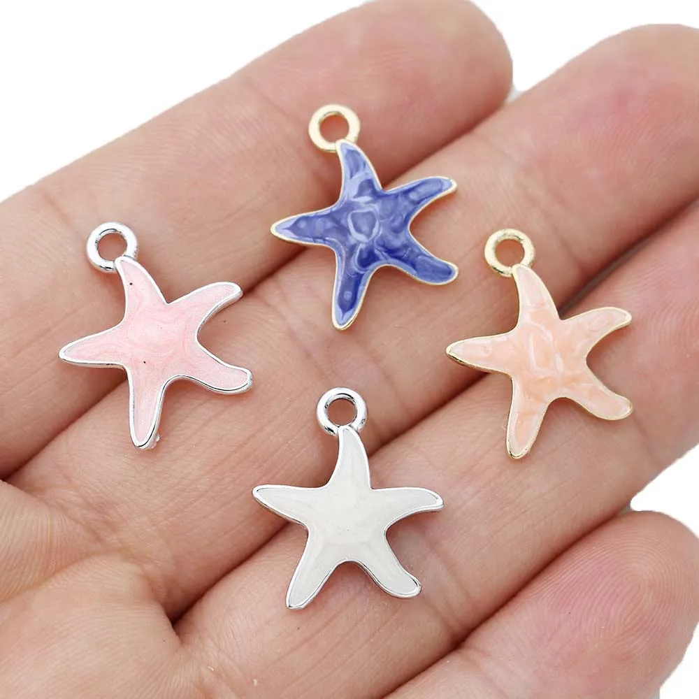 10 шт., подвеска в виде звезды для браслета
