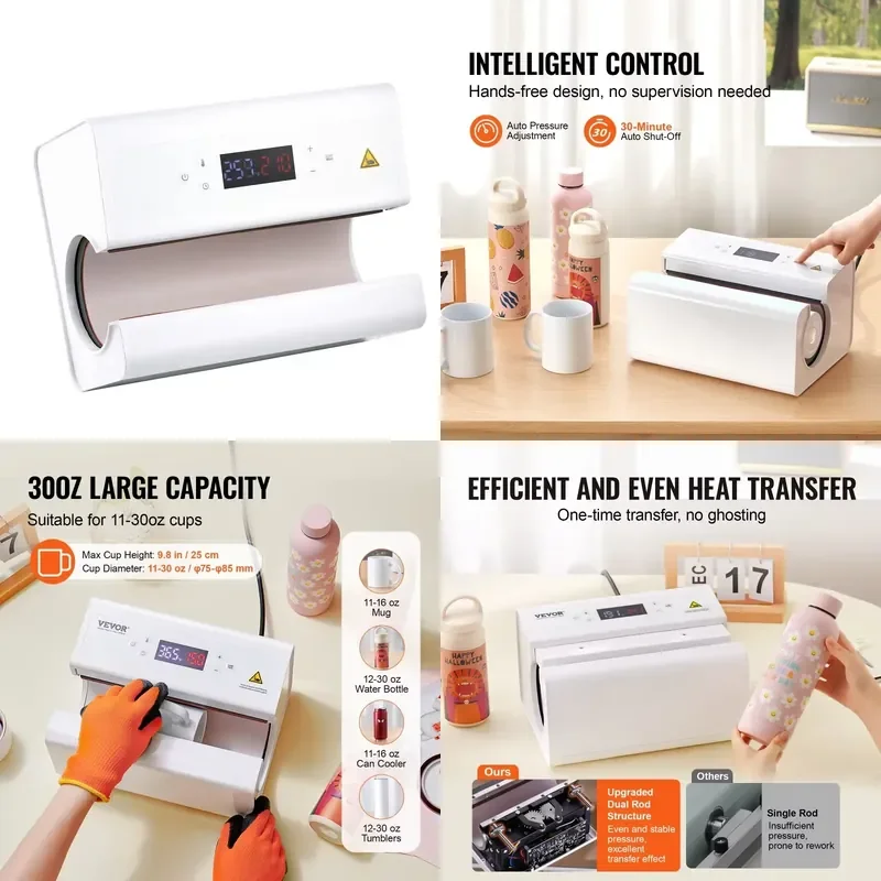 for SucceBuy Auto Tumbler Heat Press Machine Mug Press 11-30oz Sublimation Tumblers Fast Even Heating with Tape