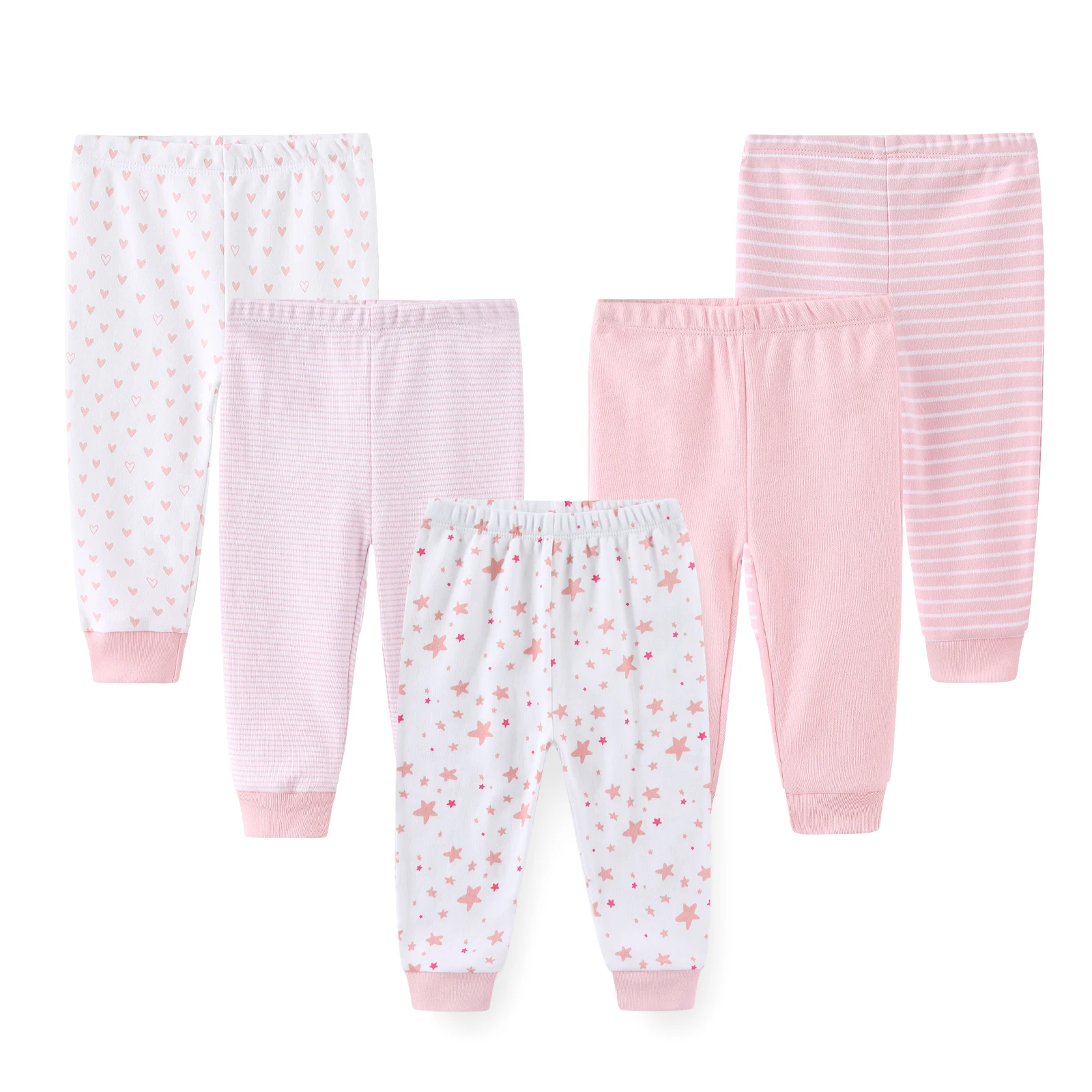 Kiddiezoom 5 Pcs/Lot Fashion Unisex Baby Boy Girl Pants 0-12Months Cotton Soft Newborn Leggings