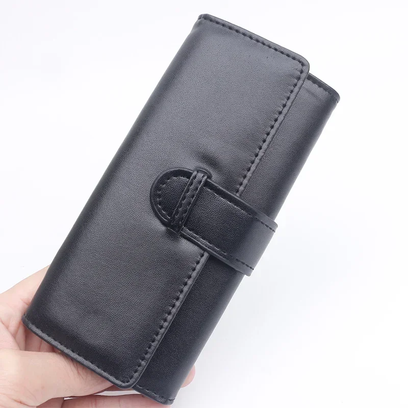 Luxury Black Leather MB Pen Bag Holder High Quality Portable Single & Double Pencil Case Stationery Supplies