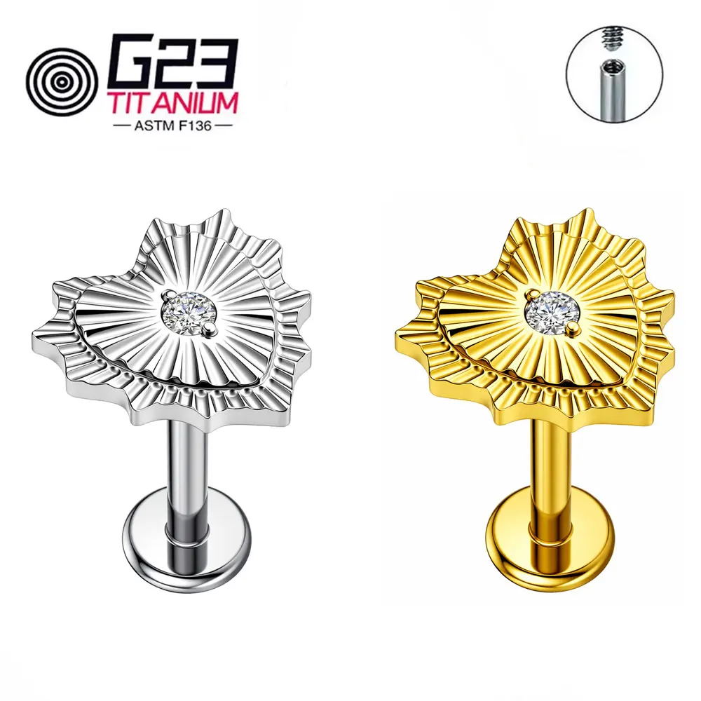 16G Bad Romance Heart Piercing ASTM F136 Titanium Internally Threaded Ear Cartilage Helix Labret Stud