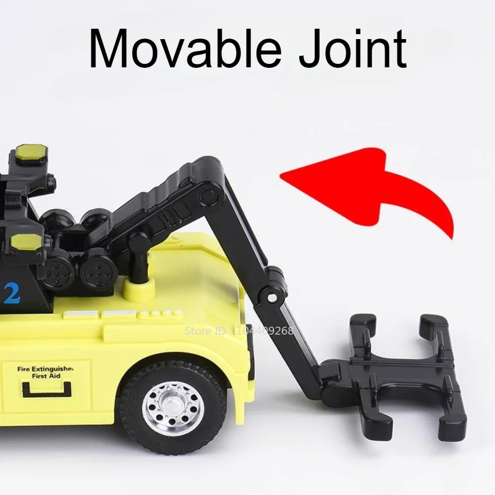 1:64 Scale Container Alloy Trailer Model Toy Car Diecast Metal Movable Joint Pull Back Engineering Vehicles Models Gifts for Boy