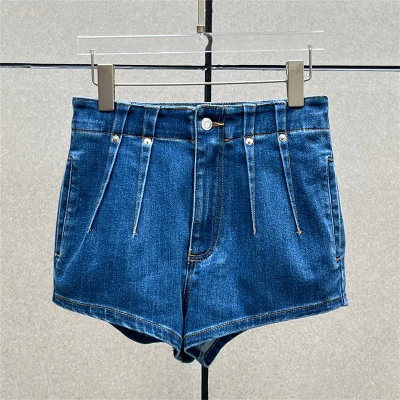 

Women's shorts New high waisted slim fit mini pants for summer 2026 Retro washed denim shorts y2k pure cotton casual shorts