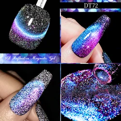 9D Reflective Magnetic Gel Nail Polish 7ml Shiny Glitter Cat Eye Nail Gel Varnishes Semi Permanent Soak Off UV Gel Nail Art