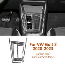 For Volkswagen VW Golf 8 MK8 2020-2023 Carbon Fiber Car Gear Shift Panel Frame Decorative Stickers Auto Interior Accesorios