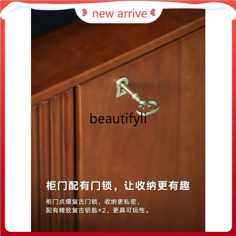 

D2520 Скандинавский средневековый ретро-стиль из массива вишневого дерева, чайный шкаф, боковой шкаф, витрина