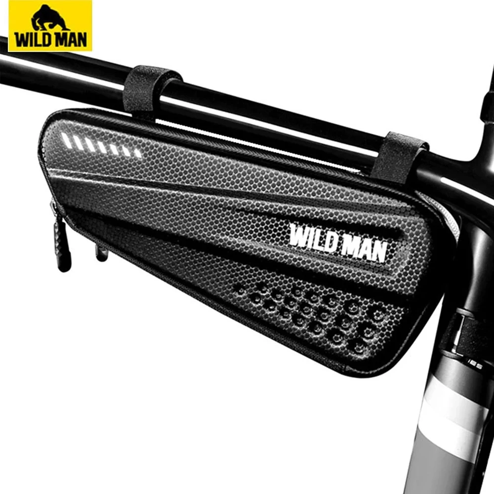 

WILD MAN Bicycle Bag Rainproof Front Bike Frame Bag Hard Shell Bike Storage Tool Bag Cycling Triangle Tools Bag Mtb Accessories