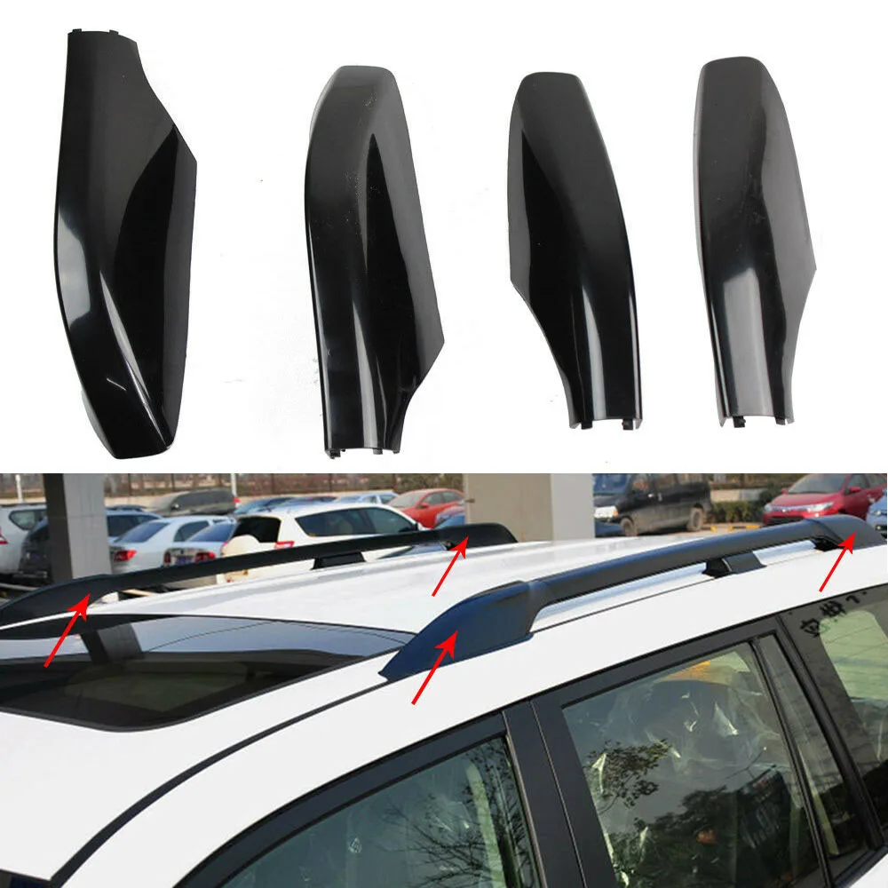 4PCS Roof Rack Bar Rail End Protection Cover Shell For Toyota Prado Fj120 2003 2004 2005 2006 2007 2008 2009 2.7L 4.0L