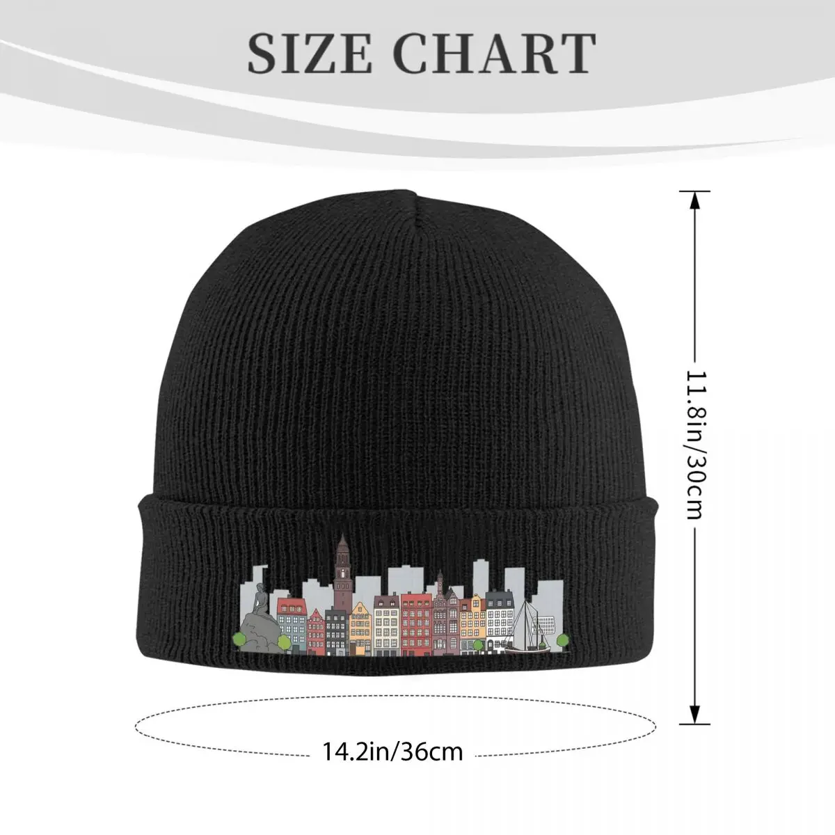 كوبنهاغن السفر أيقونة قبعة محبوكة دافئة الشتاء متماسكة بونيه قبعة Skullies Beanies الهيب هوب قبعات للجنسين #2